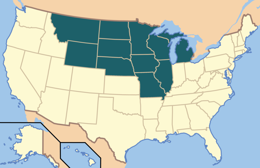 Map of US showing eligible states